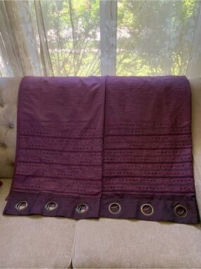 Source Unknown Deep Plum Grommet Curtain Panels - Set of 2